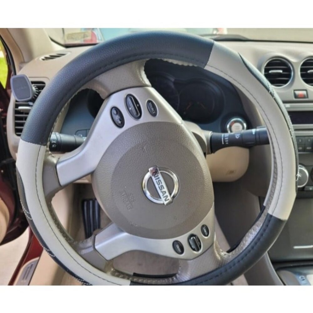 Sport Leather Steering Wheel Cover 14 1/2 inch to 15 inch Universal